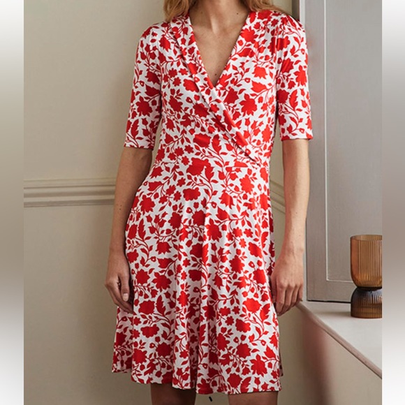 Boden Dresses & Skirts - Boden Fixed Wrap Jersey Dress Size 14L EUC